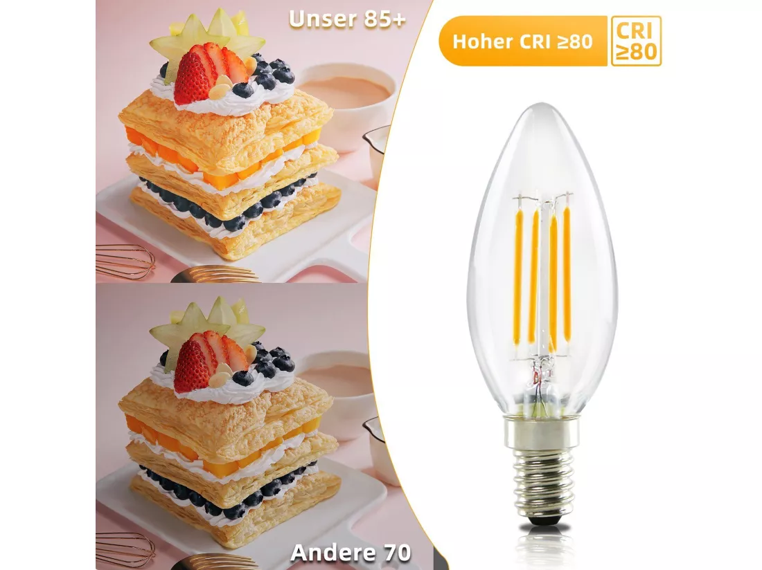 NETTLIFE Pack de 6 ampoules LED E14 lampe bougie blanc chaud de 4W 2700K à filament Edison C35 rétro vintage en verre économie d'énergie non dimmable