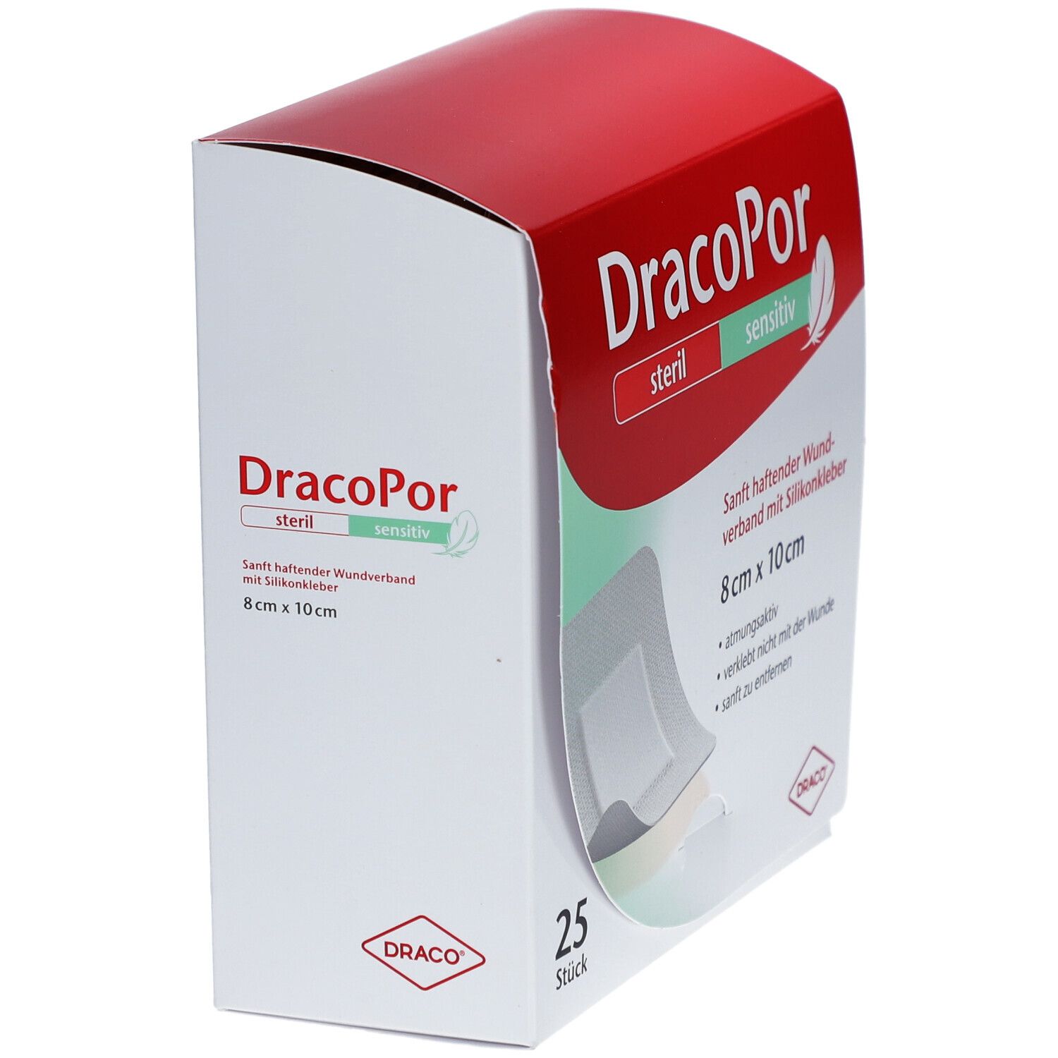 DracoPor sensitiv Wundverband 8 x 10 cm