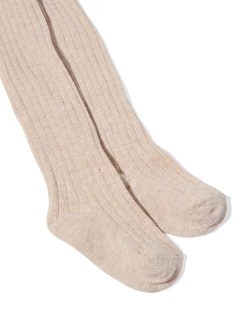 2 paires de collants épais enfant avec coton beige