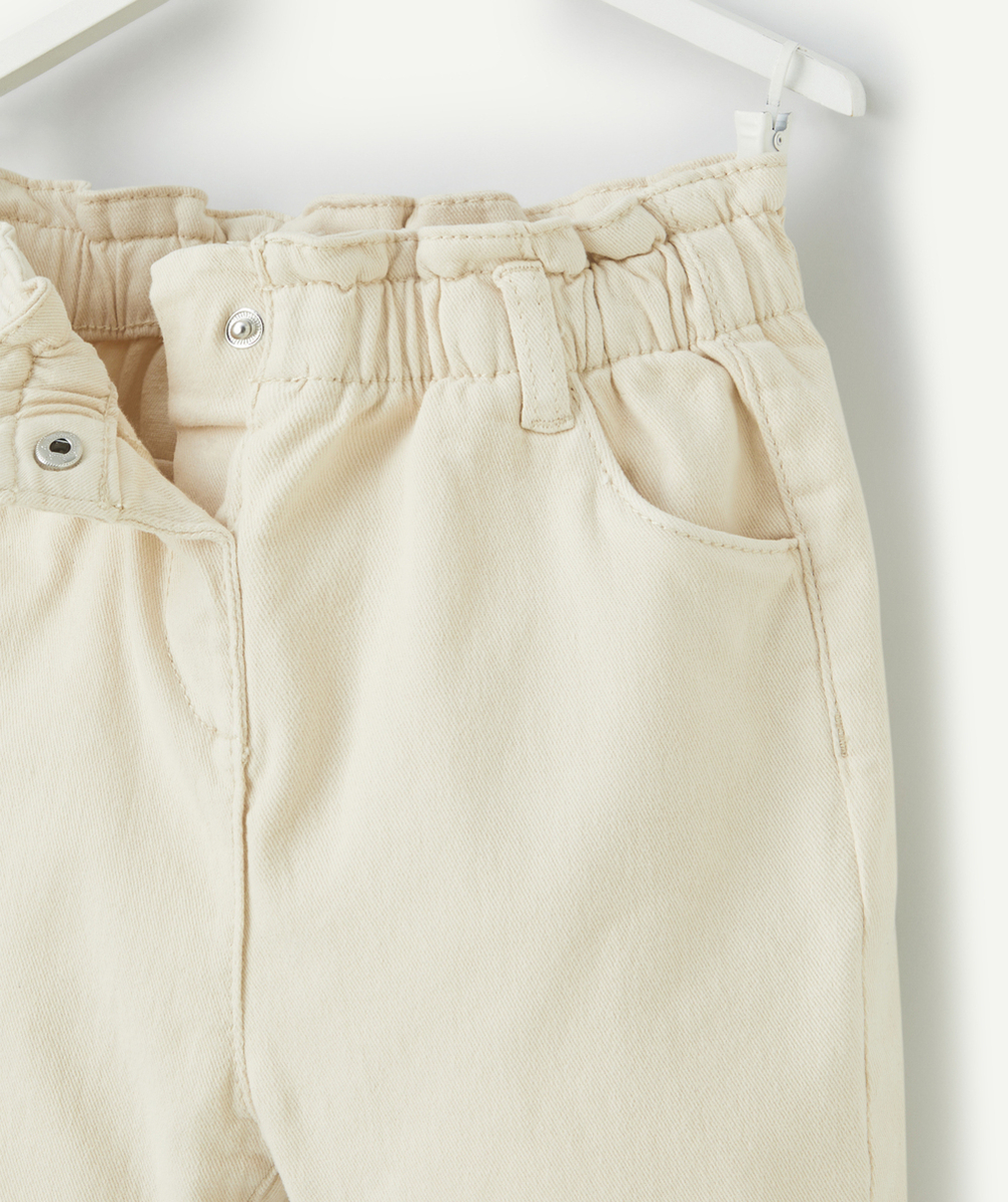 PANTALON RELAX BÉBÉ FILLE EN FIBRES RECYCLÉES BEIGE