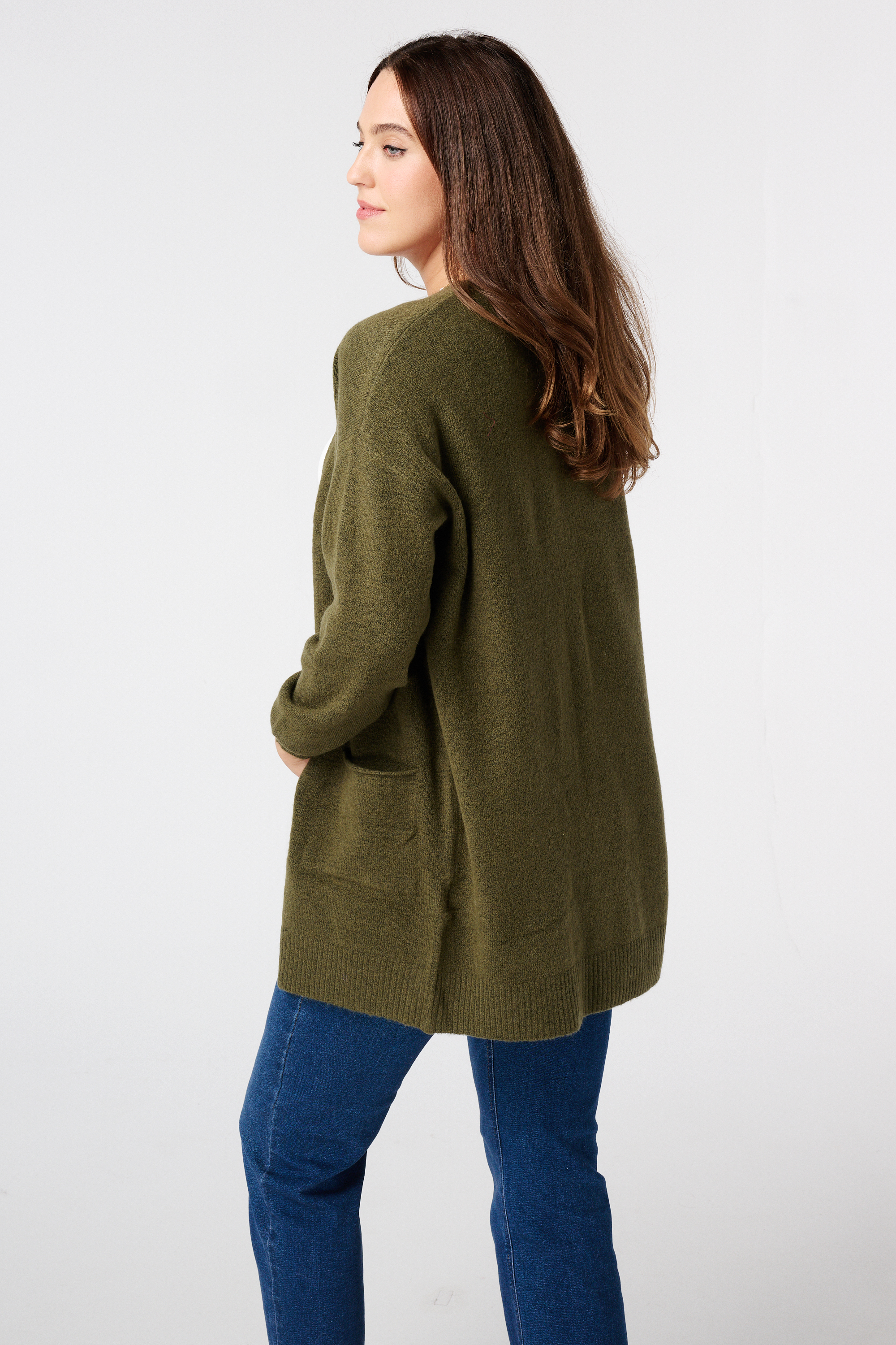 Halflang vest met steekzakken Khaki