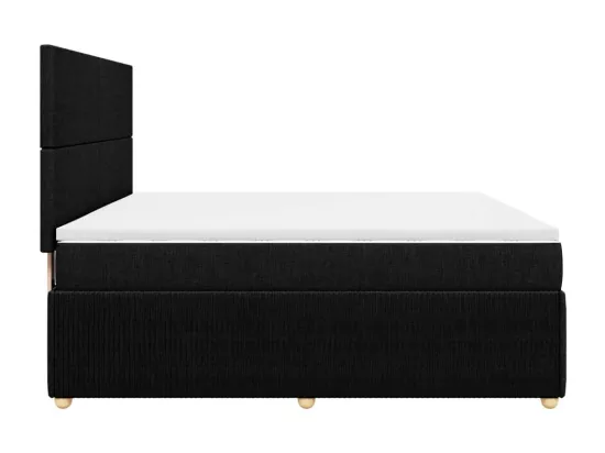 Sommier à lattes de lit avec matelas Noir 180x200 cm Tissu