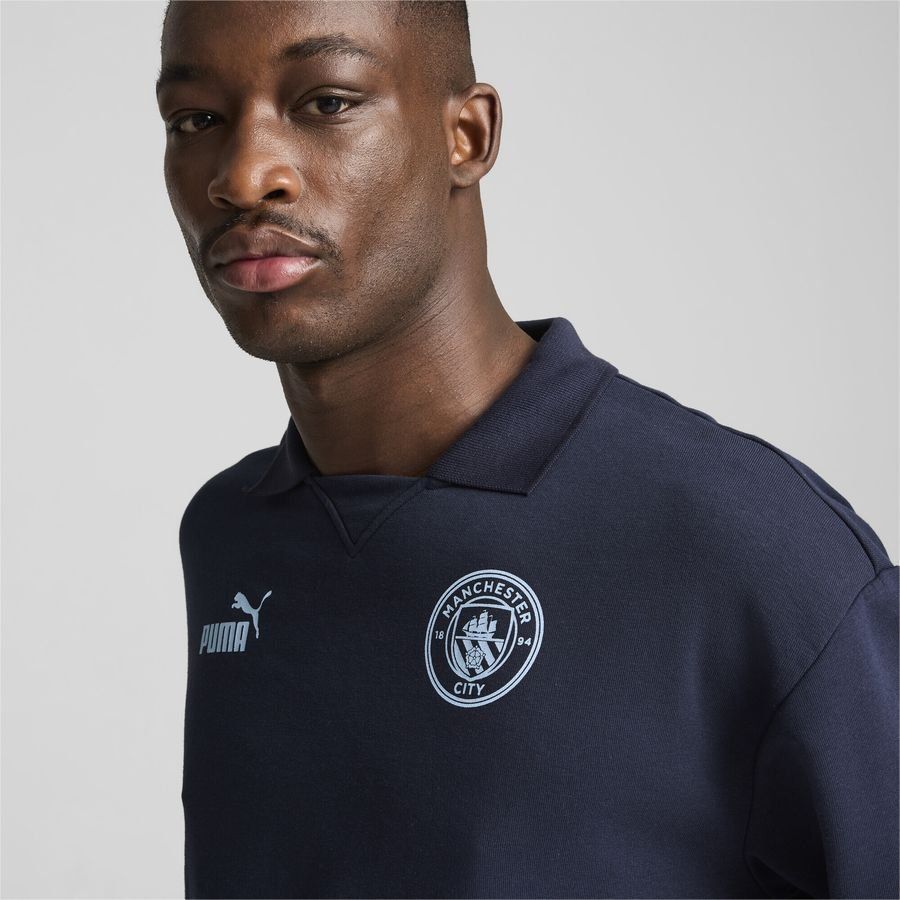 MCFC ftblCulture  Sweat Drill Top Club Navy-Silver Mist