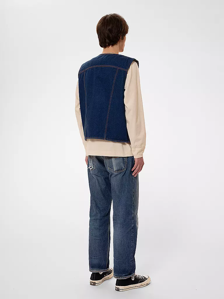 NUDIE JEANS Jeansgilet HARRY RINSE blau