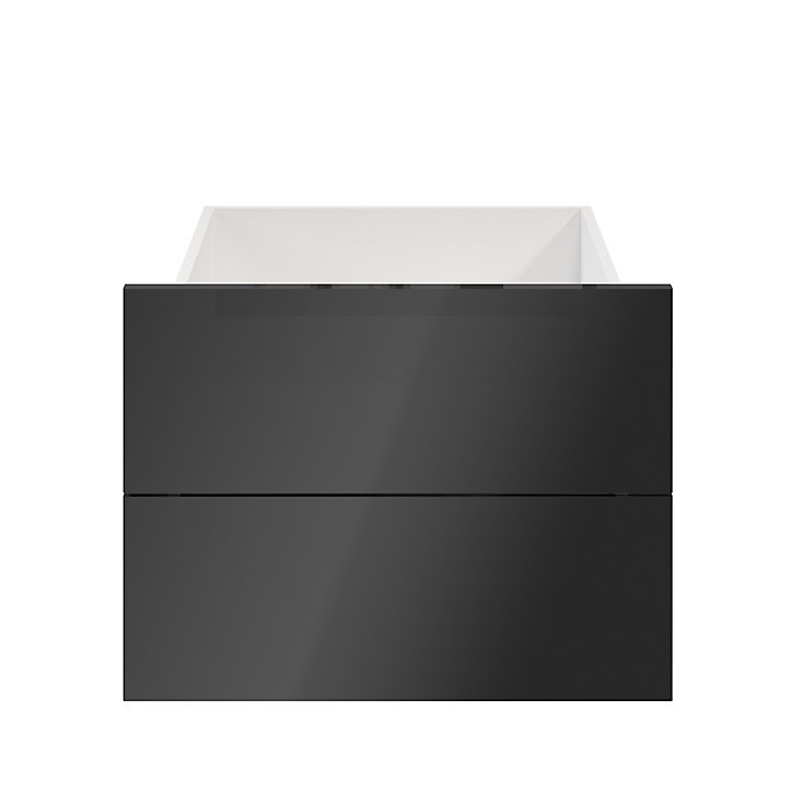 Lot de 2 tiroirs anthracite brillant GoodHome Atomia H. 18,5 x L. 49,7 x P 50 cm