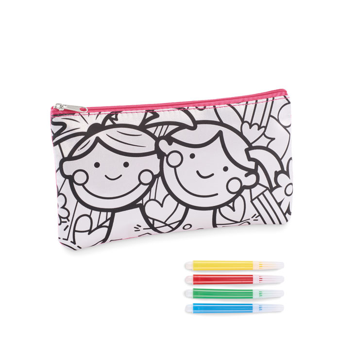 GiftRetail MO2505 - KIDDO Trousse à crayons avec feutres