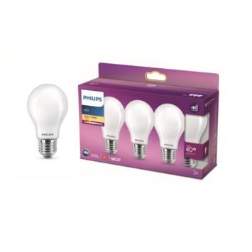 Philips LED peer E27 40W 3 stuks mat niet dimbaar