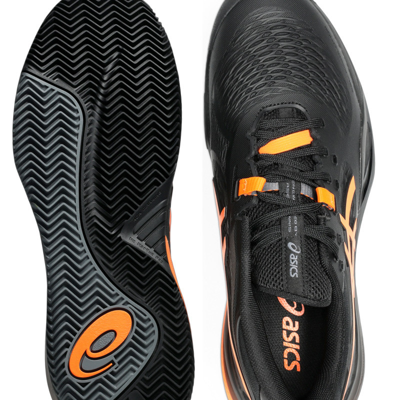 Asics Gel Resolution X CLay noir et orange - Chaussures très résistante pour terre battue