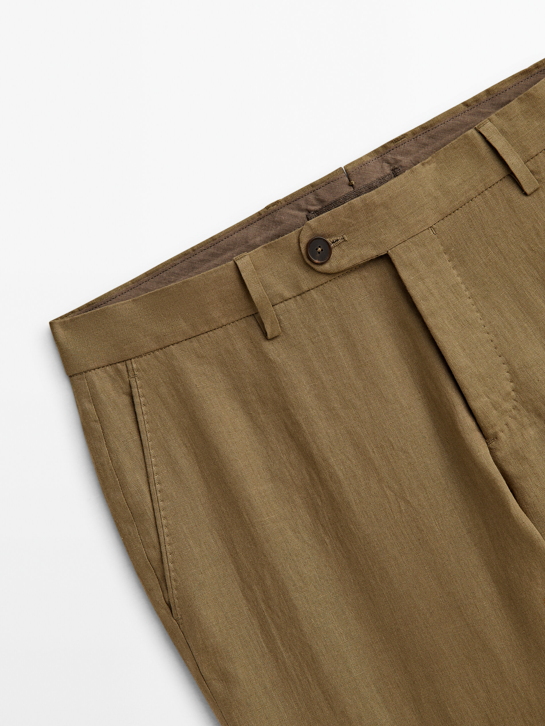Calça pantalona 100% lino - BEGE