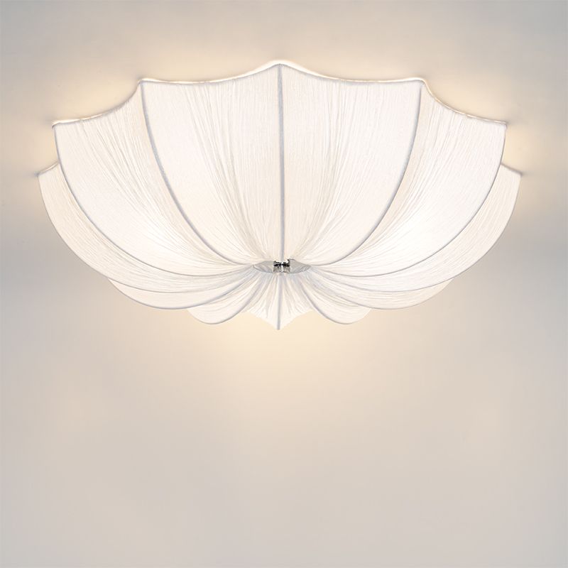 Japandi plafondlamp wit zijden 52cm 3-lichts - Plu
