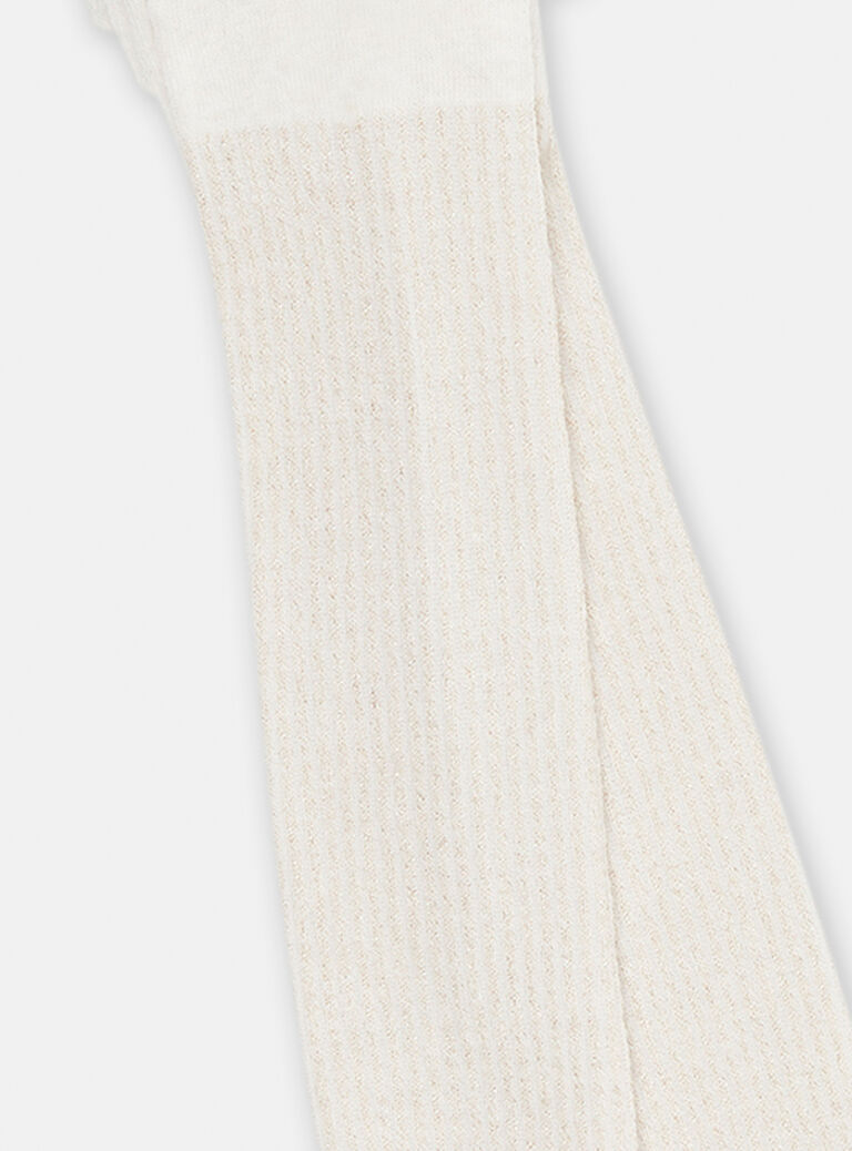 Collants écrus en lurex fille