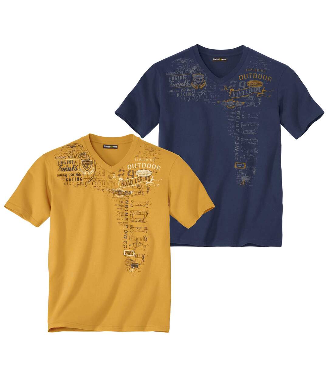 Lot de 2 Tee-Shirts Col V Evasion