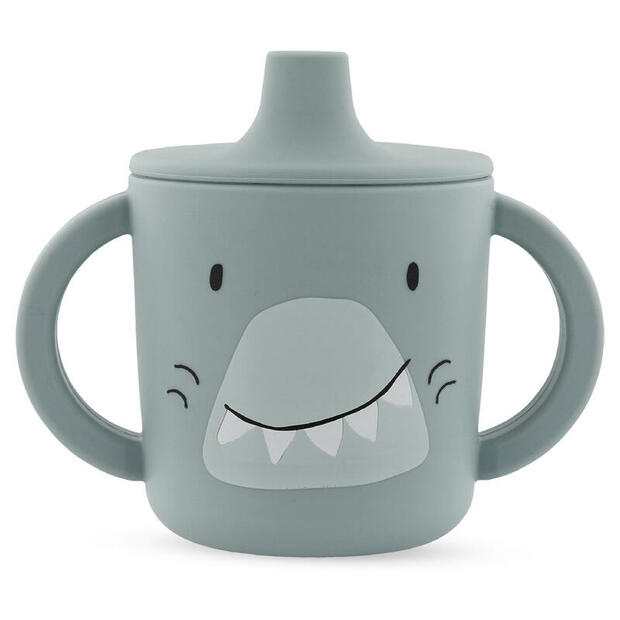 Tasse d'apprentissage en silicone Mr. Shark - Bleu - TRIXIE