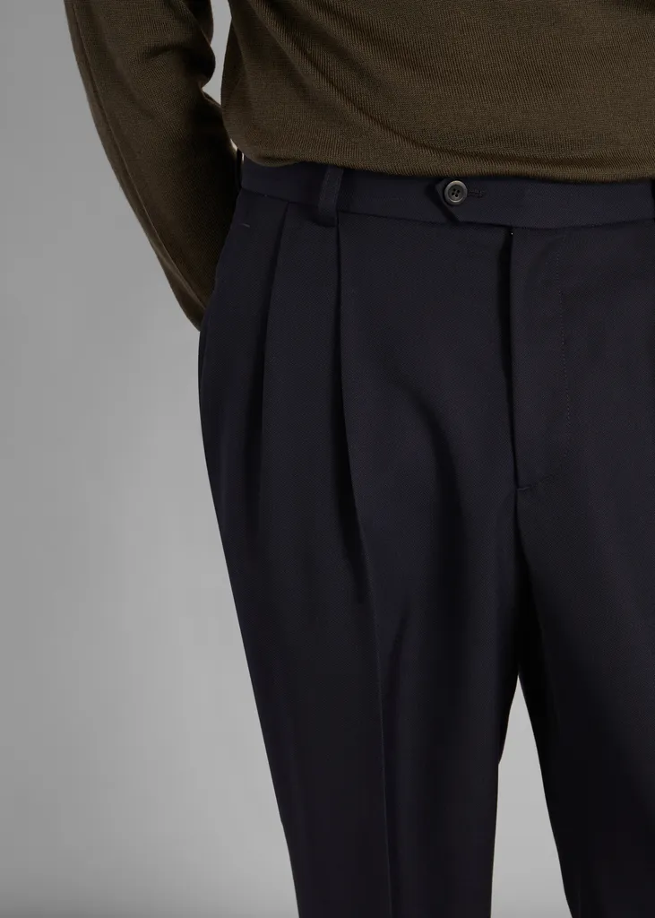 Pantalon à double plis en drap de laine L'Exception Paris