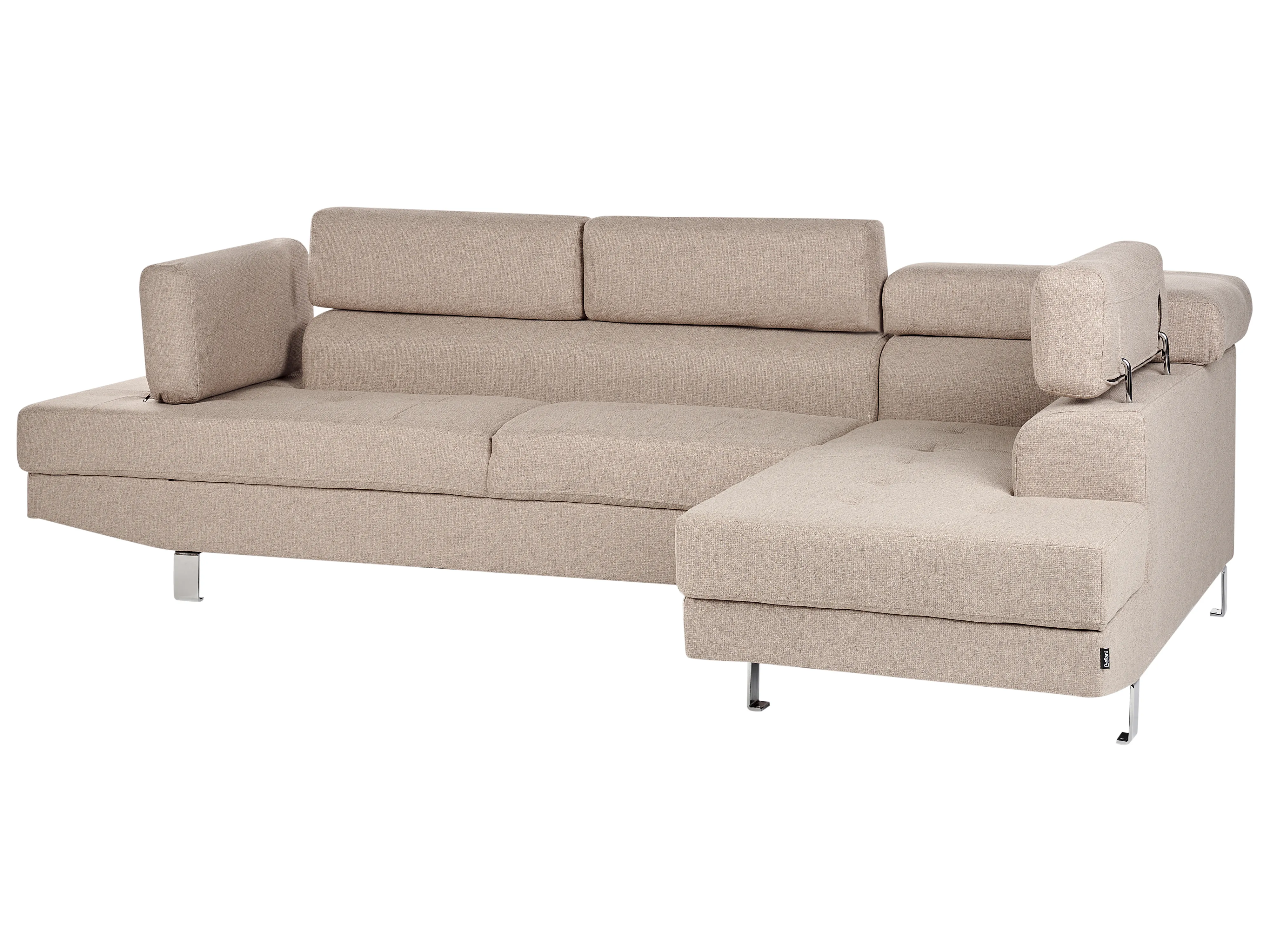 Hoekbank 5-zits NORREA Stof Beige linkszijdig