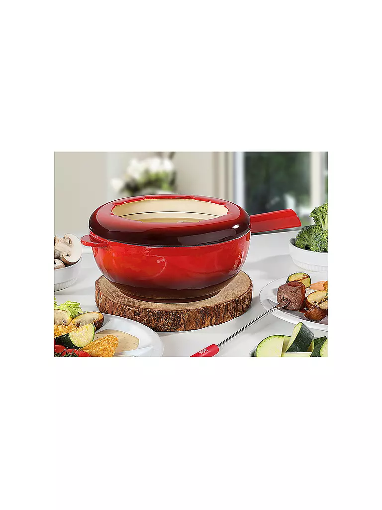 SPRING Fondue Guss Caquelon 20cm Rot rot