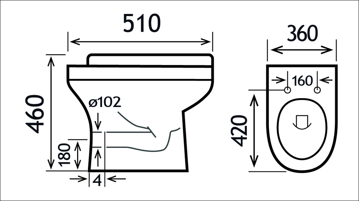 Eastbrook Kenley Comfort staand toilet wit glans