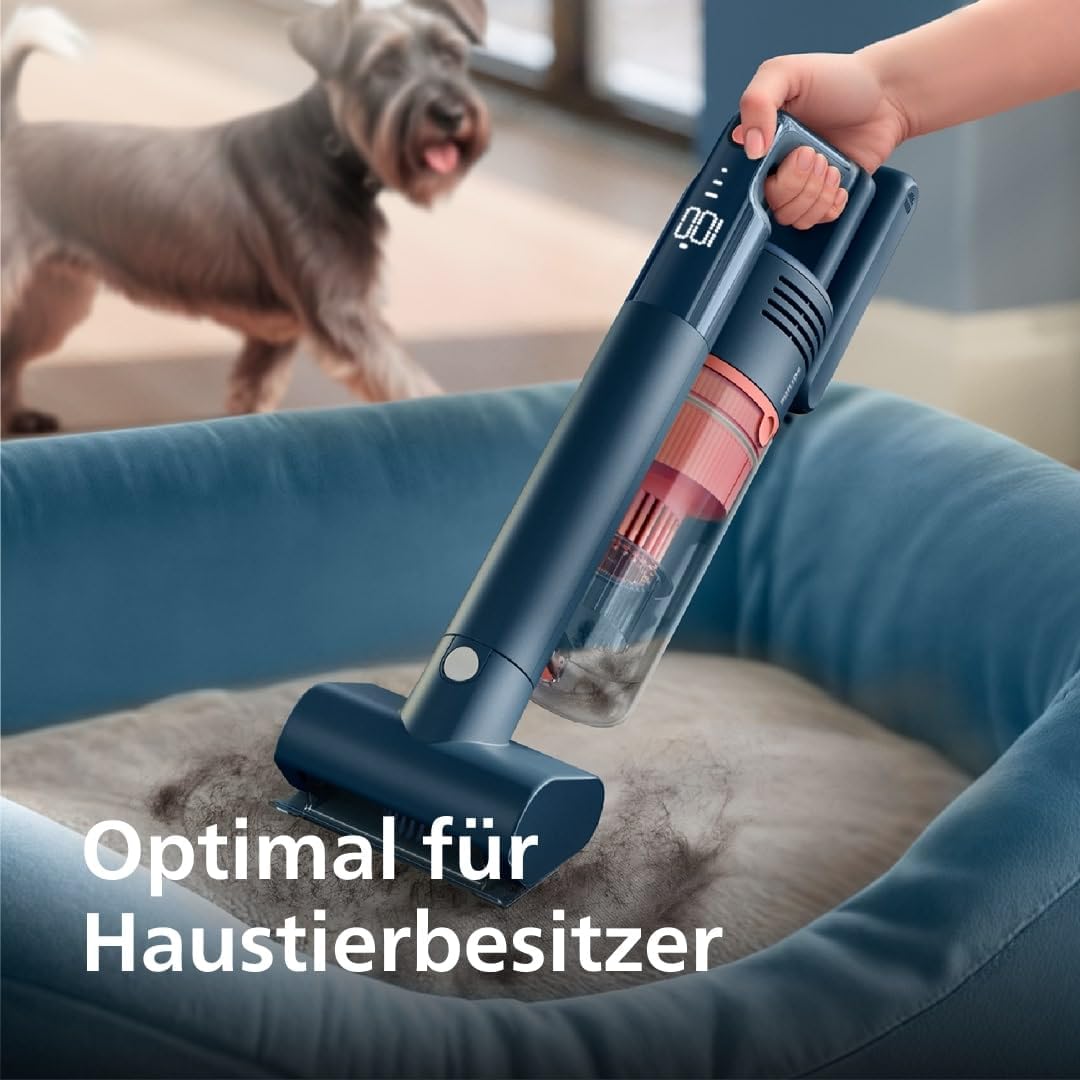 Philips SpeedPro Max Kabelloser Staubsauger 5000 Series, Tierhaar-Düse, Leistungsstarke Saugkraft, 60 Min. Laufzeit, Düse mit LED-Beleuchtung, Aqua-Modul, Fugendüse & Kombidüse (XC5142/01)
