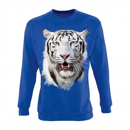 Moletom Tigre Branco, Azul