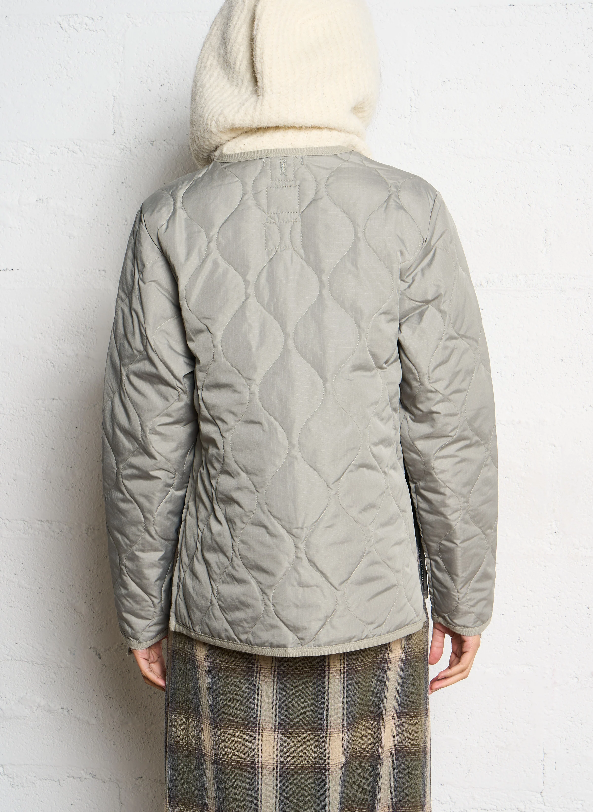Veste col V matelassée | Kaki