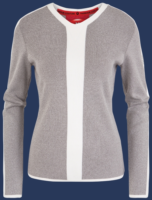 Damen Pullover 014 KoNitI, Heathergrey/Ivory