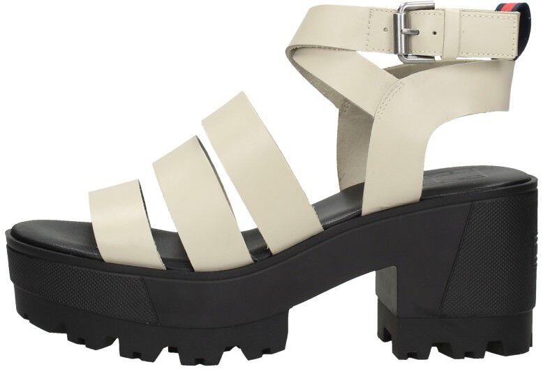 Tommy Hilfiger Heeled Leather Sandal beige