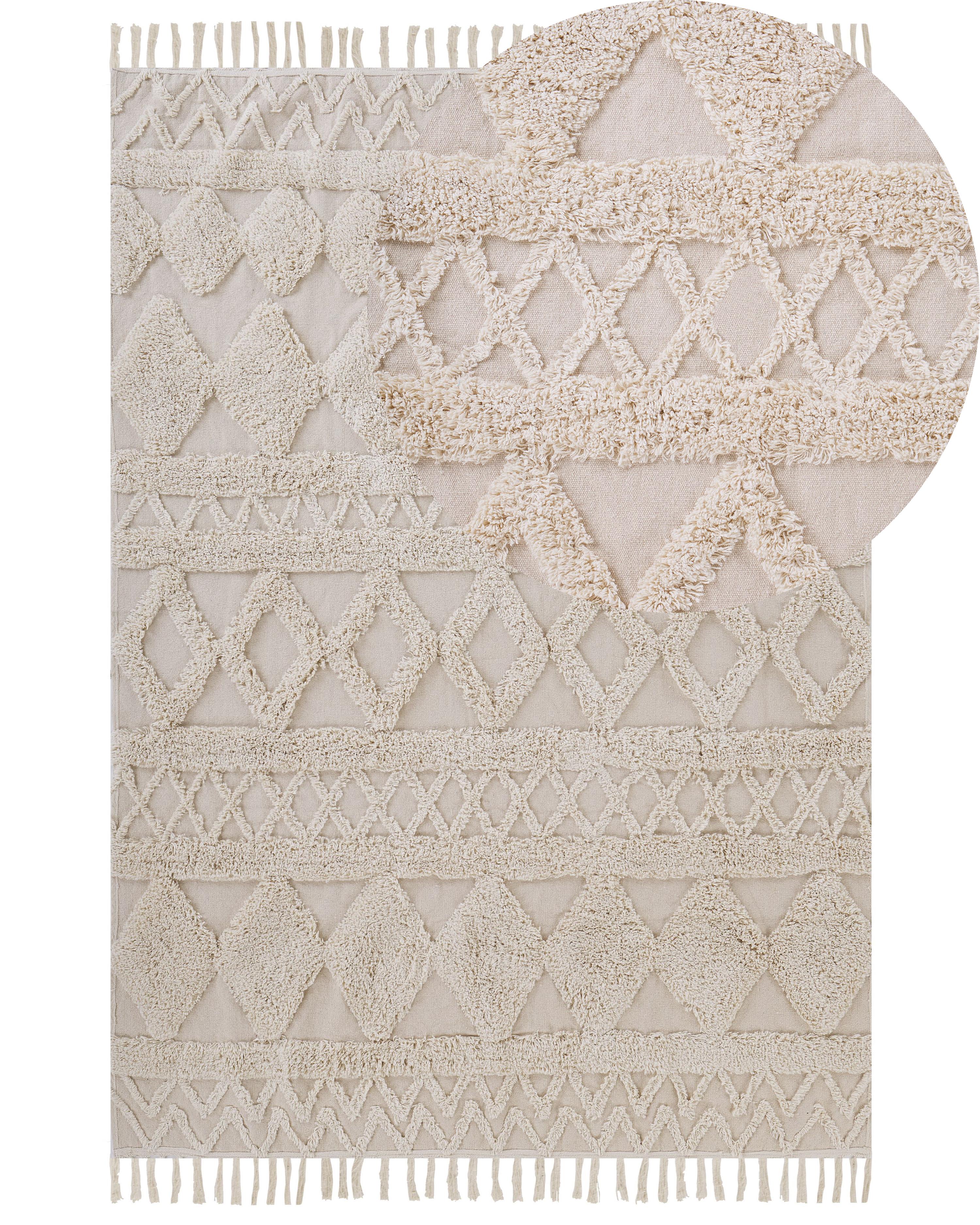 Vloerkleed DIDIM Beige 160 x 230 cm Katoen