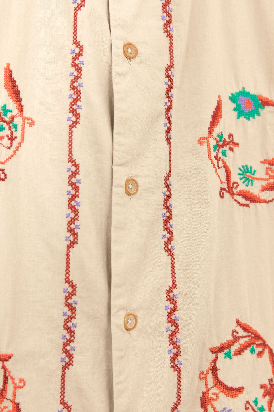 Beige overhemd met embroidery