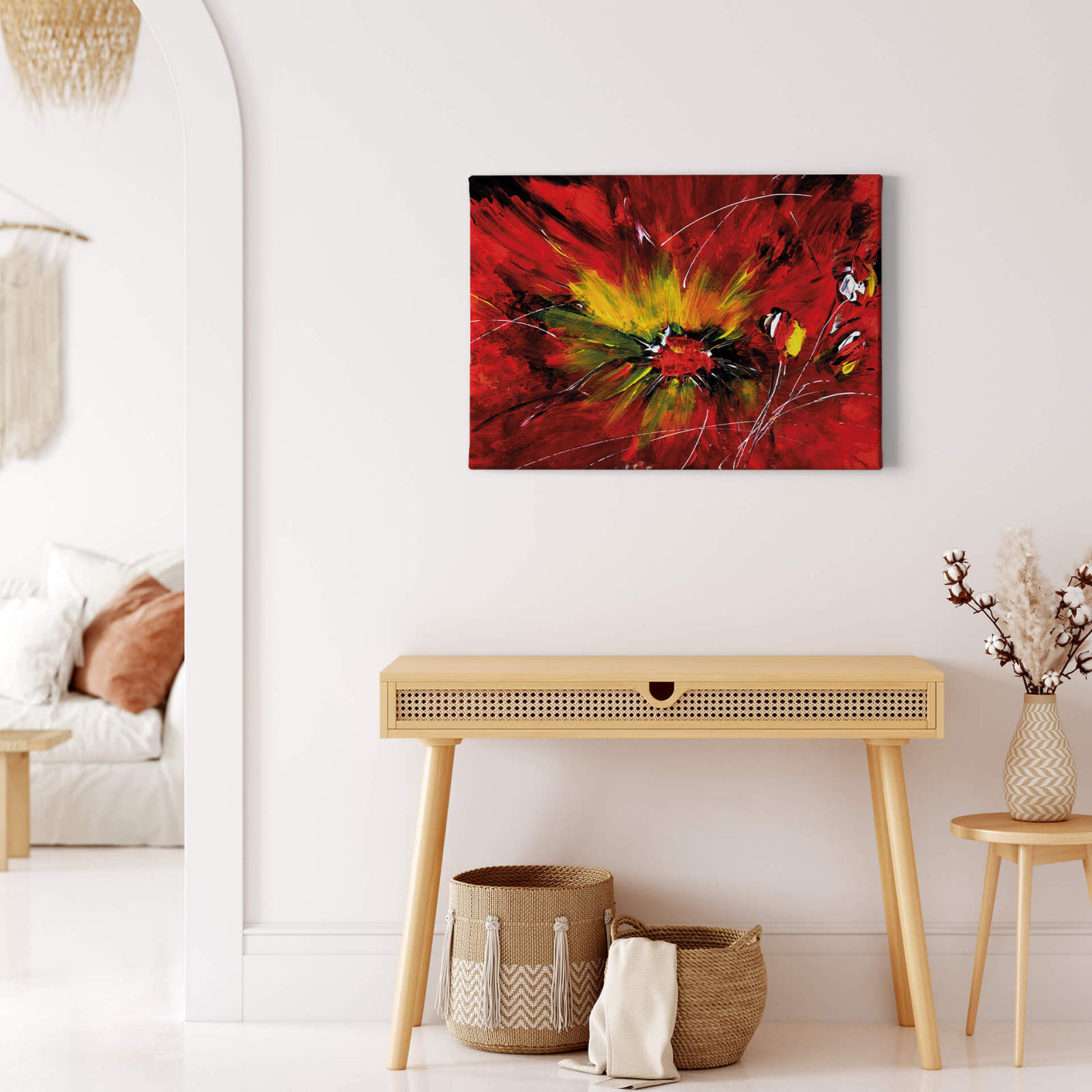 Leinwandbild ABSTRAKTE KUNST - rot - 70x50 cm