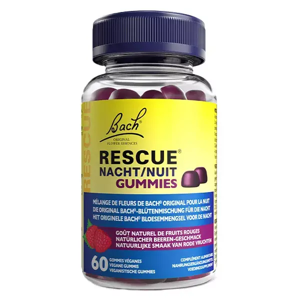 Gomas Rescue Night, sabor frutas vermelhas, 60 unidades