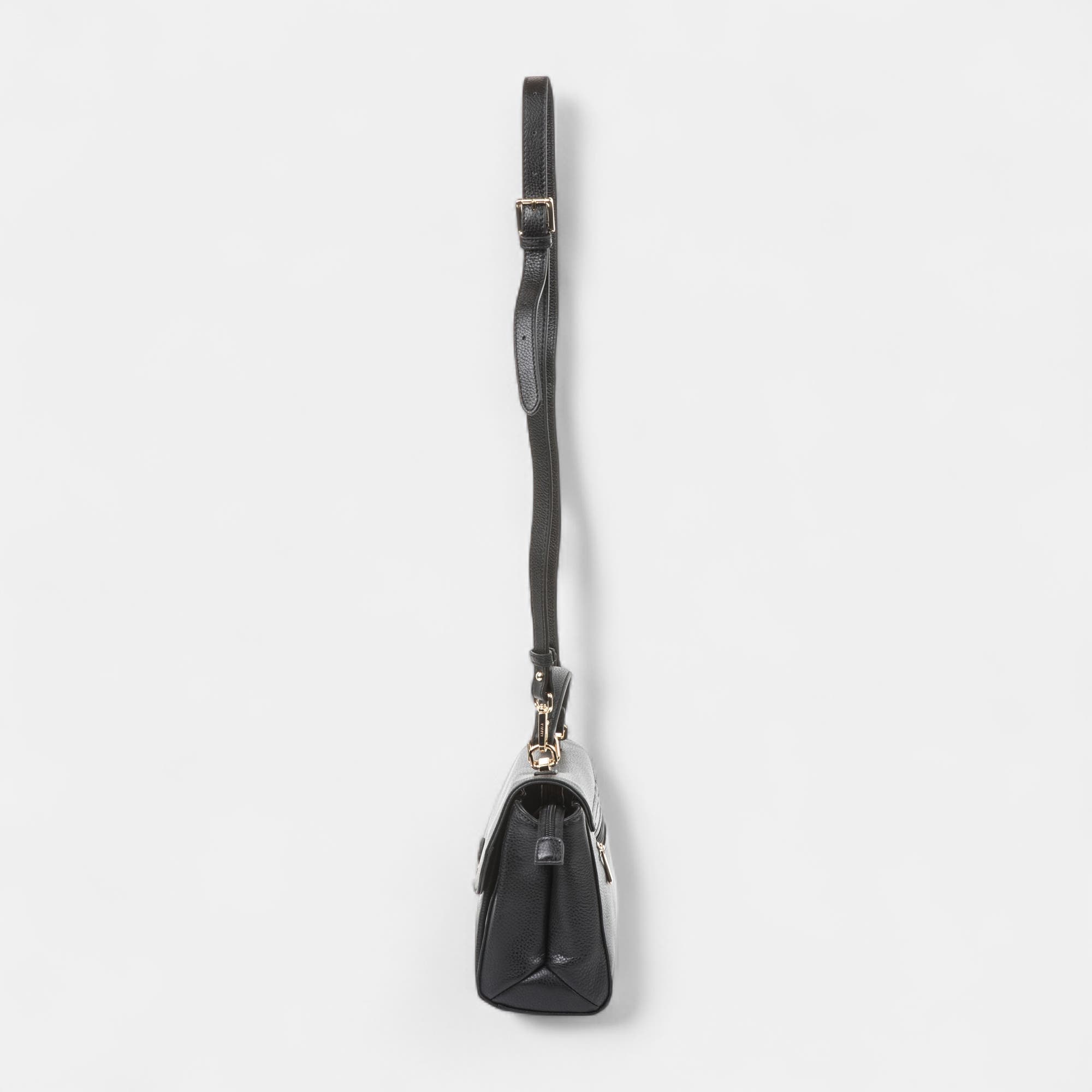 Sac bandoulière en cuir noir