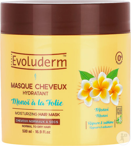 Evoluderm Masque Cheveux Hydratant Monoï À La Folie Cheveux Normaux À Secs Pot 500ml