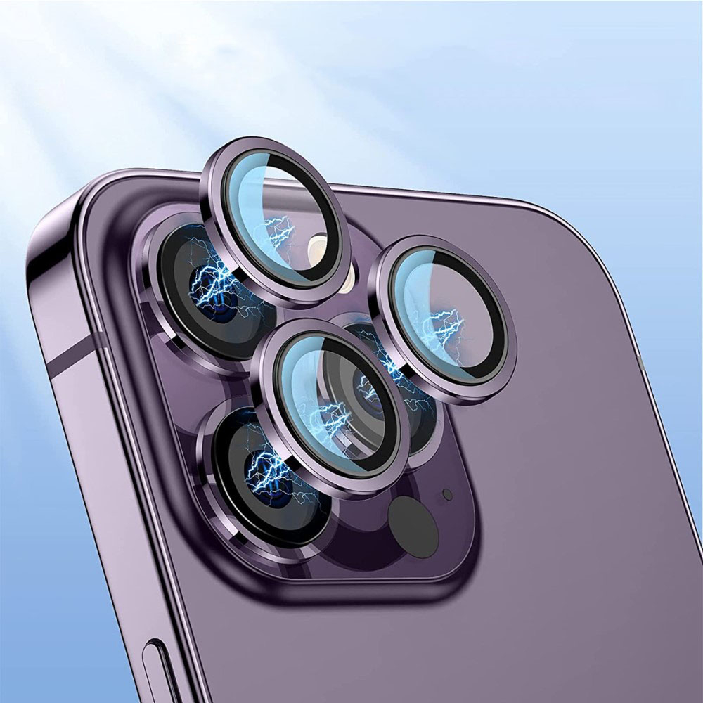 iPhone 14 Pro / iPhone 14 Pro Max Kameraschutz Objektiv Ring Protector Abdeckung - Schwarz (Space Black)