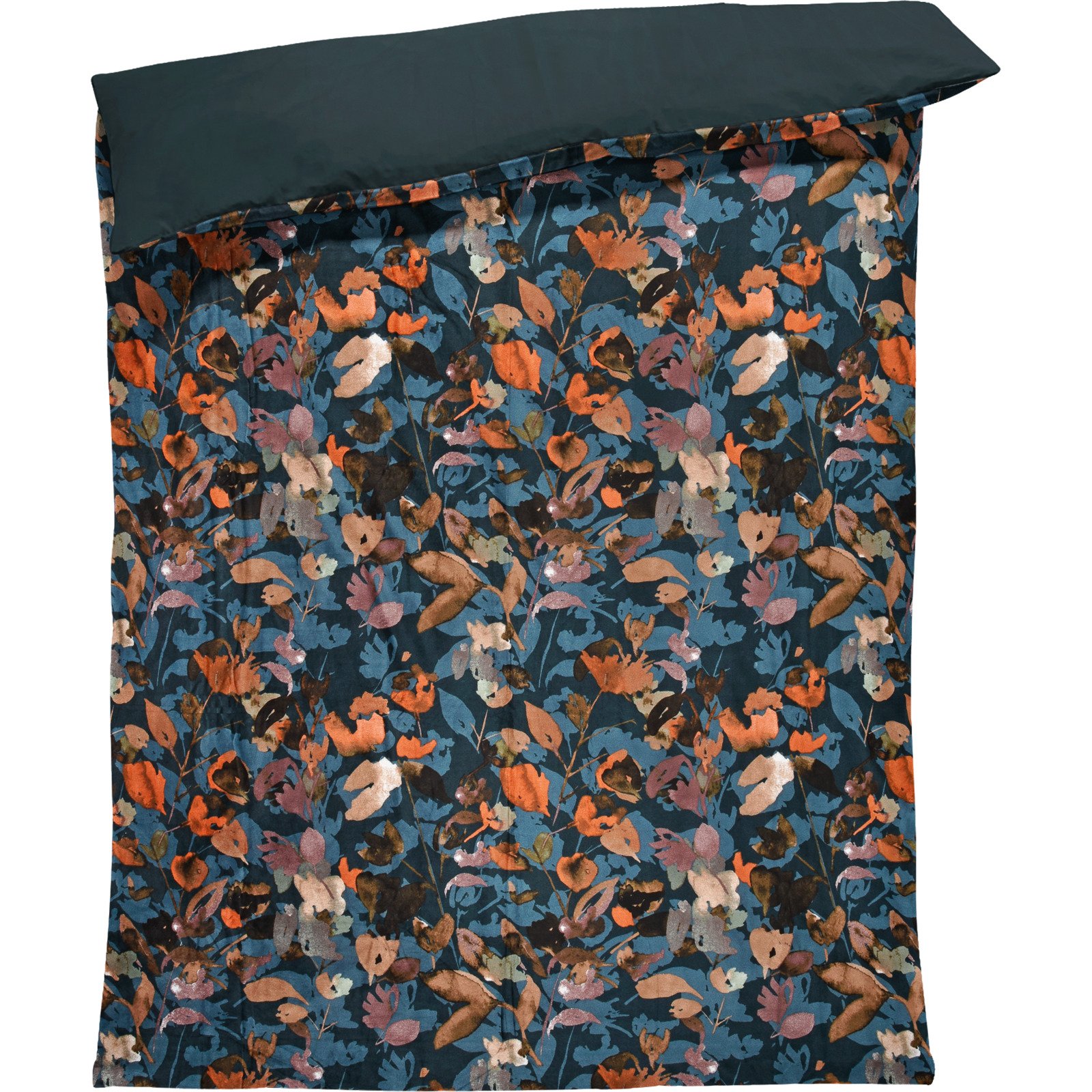 Bettwäsche Velours Herbstblätter dunkelgrün 200x210 2x65x65 Bettanzug Fra