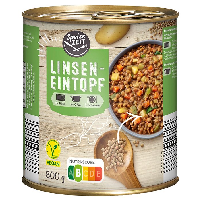 SPEISEZEIT Linseneintopf 800 g, Gemüse