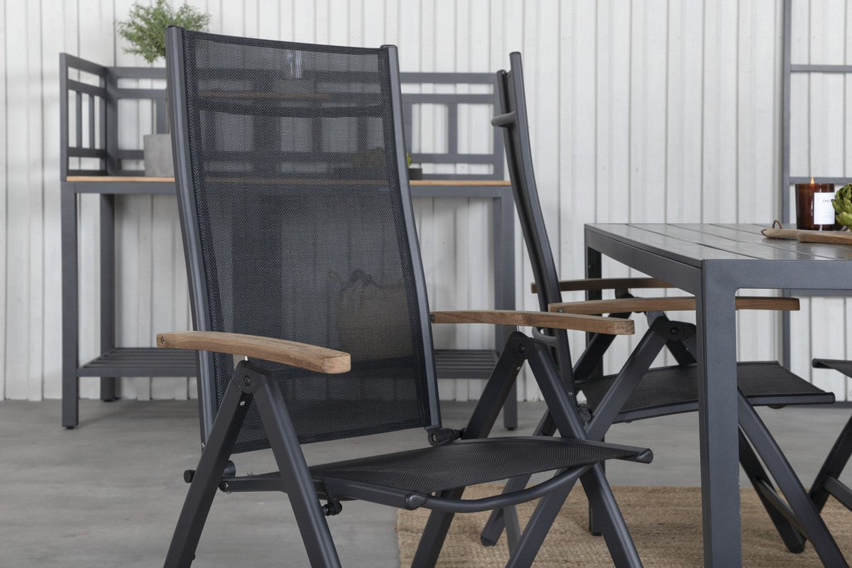 Castor Verstelbare Tuinstoel - Set van 2 - Zwart