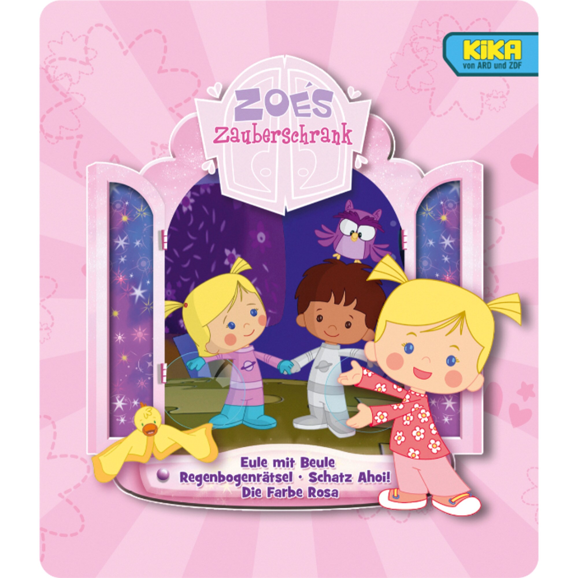 Tonies Spielfigur Zoés Zauberschrank - Eule / Regenbogenrätsel / Schatz Ahoi / Farbe Rosa
