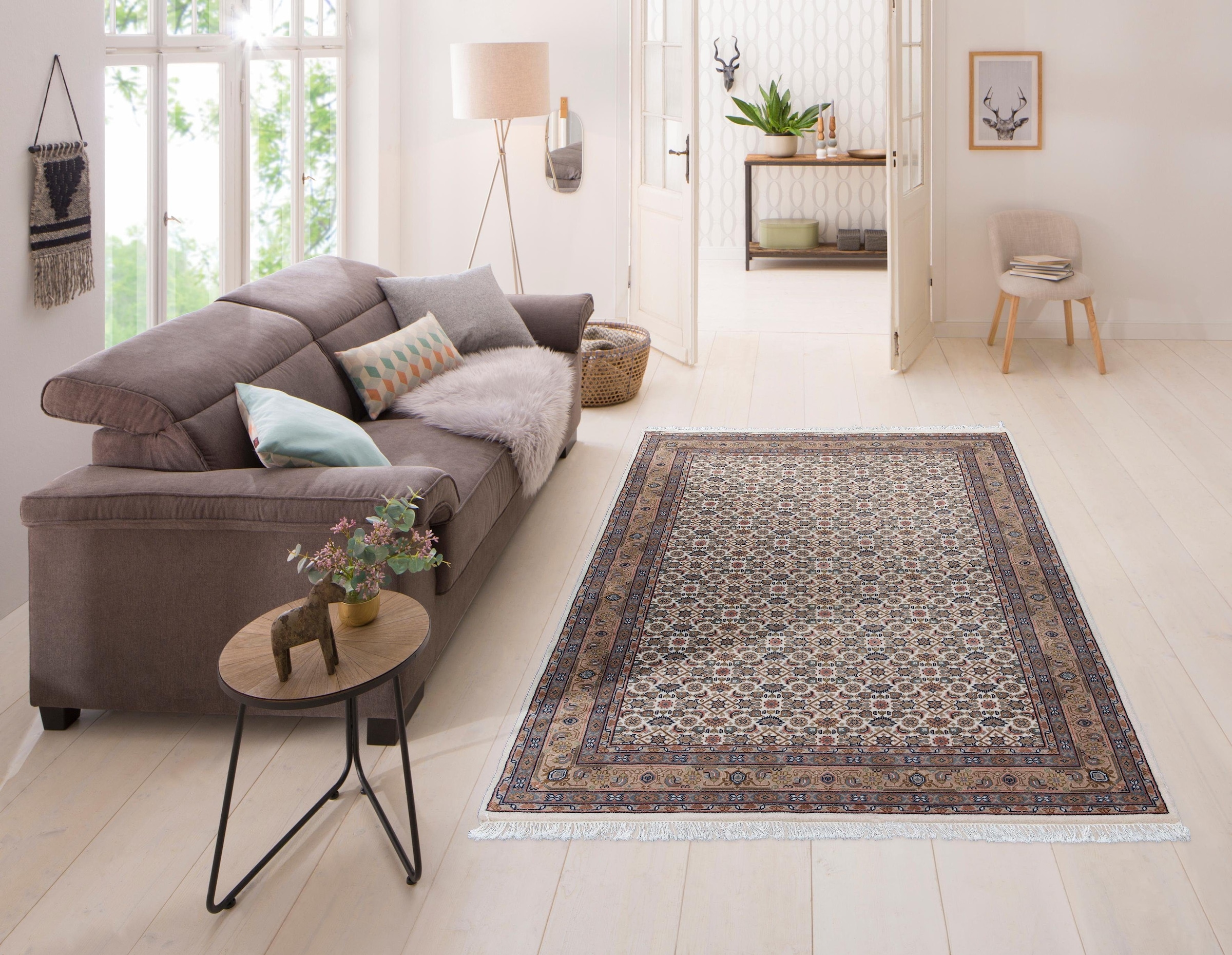 my home Orientteppich »Kiara« rechteckig 12 mm Höhe handgeknüpft, reine Wolle, mit Fransen, Wohnzimmer