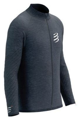 Veste running Compressport Seamless Zip Bleu foncé