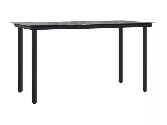 Ensemble à manger de jardin 9 pcs noir textilène et acier