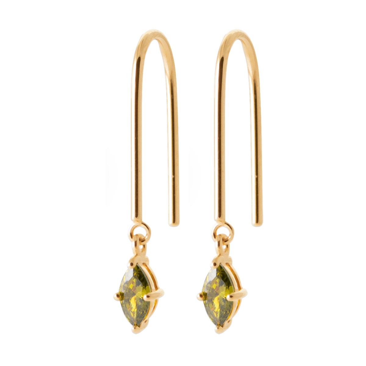 Boucles d'oreilles pendantes Brillaxislosange vert