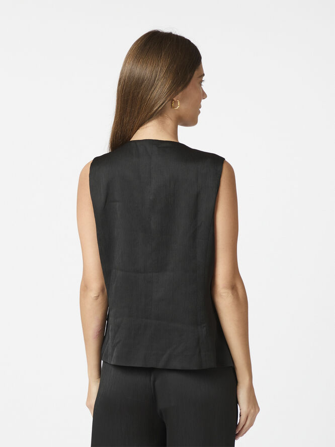 Neo Noir Malino Structure waistcoat Black