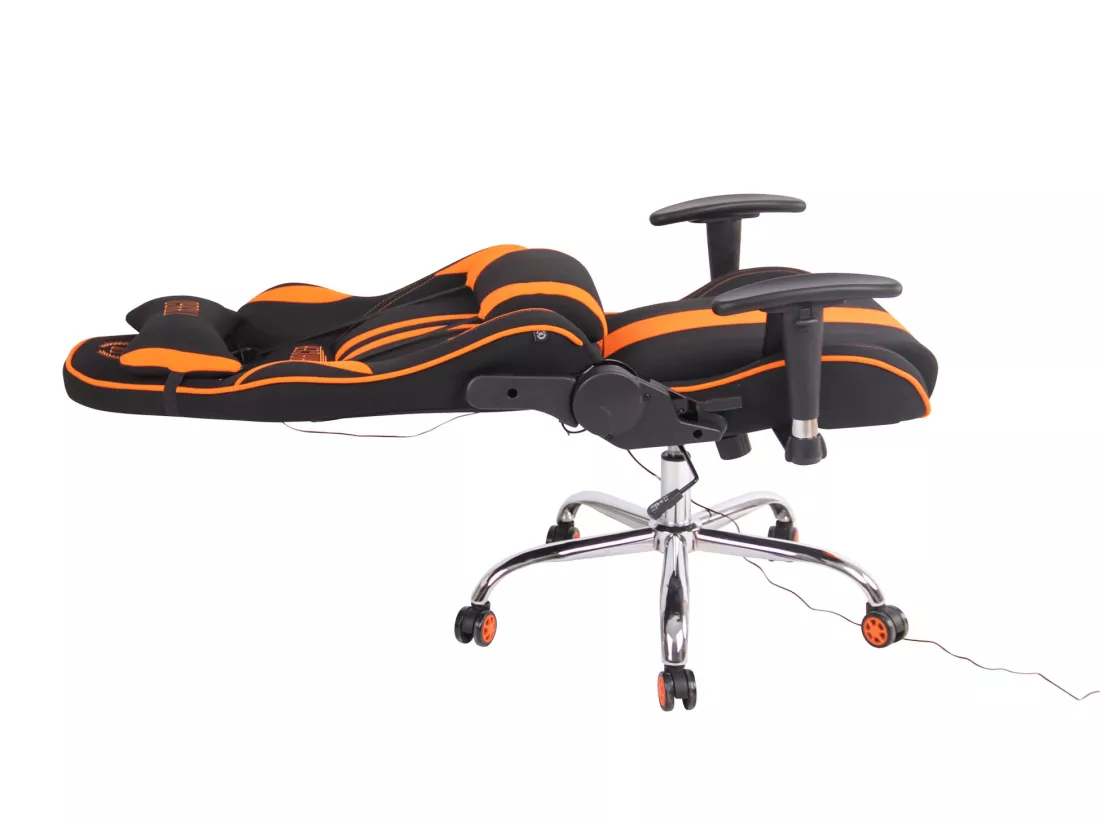 Chaise de bureau - Tissu & Métal chromé - Noir / Orange - Limit XM