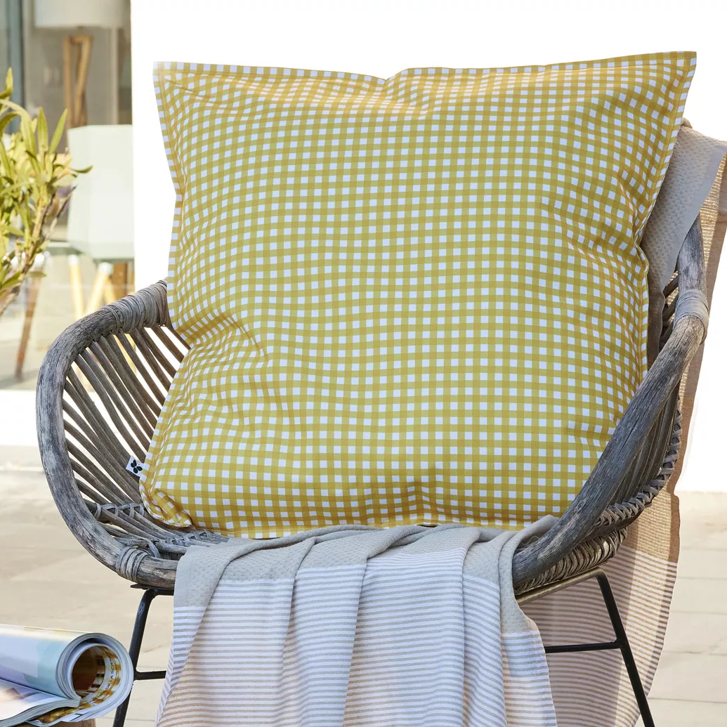 Housse de coussin extérieur carrée (60 x 60 cm) Vickie Jaune