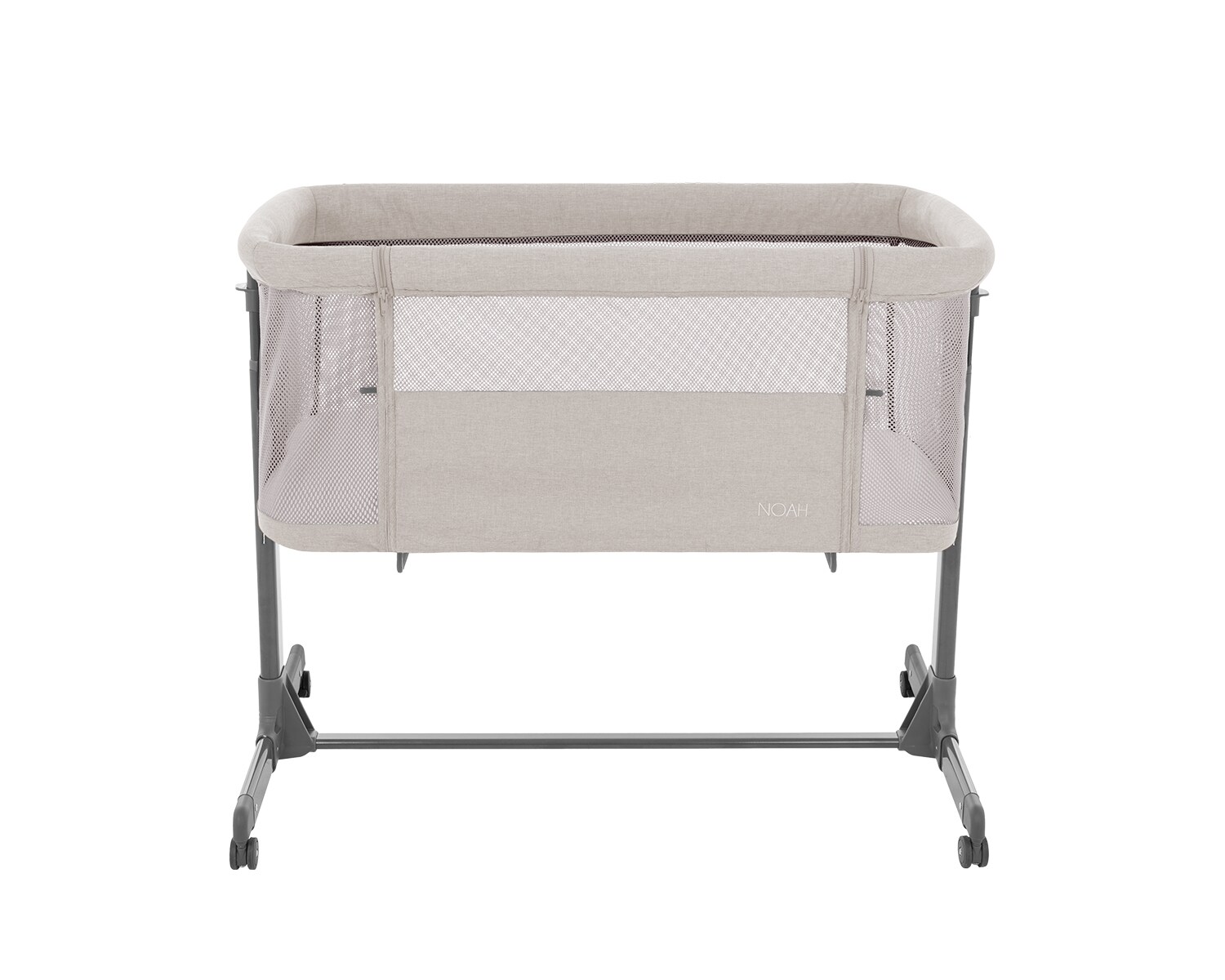 Kikkaboo Beistellbett Noah verstellbar Räder Anti Reflux eine Seite zum Öffnen beige