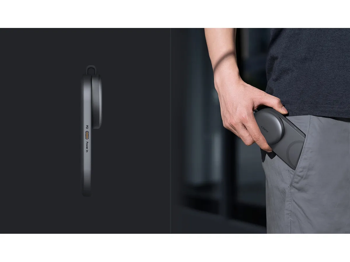 (15W) MagFusionC 3in1 MagSafe Qi2 Wireless Charger Faltbare Ladestation für iPhone / Apple Watch / Airpods (LC-MC314) - Grau