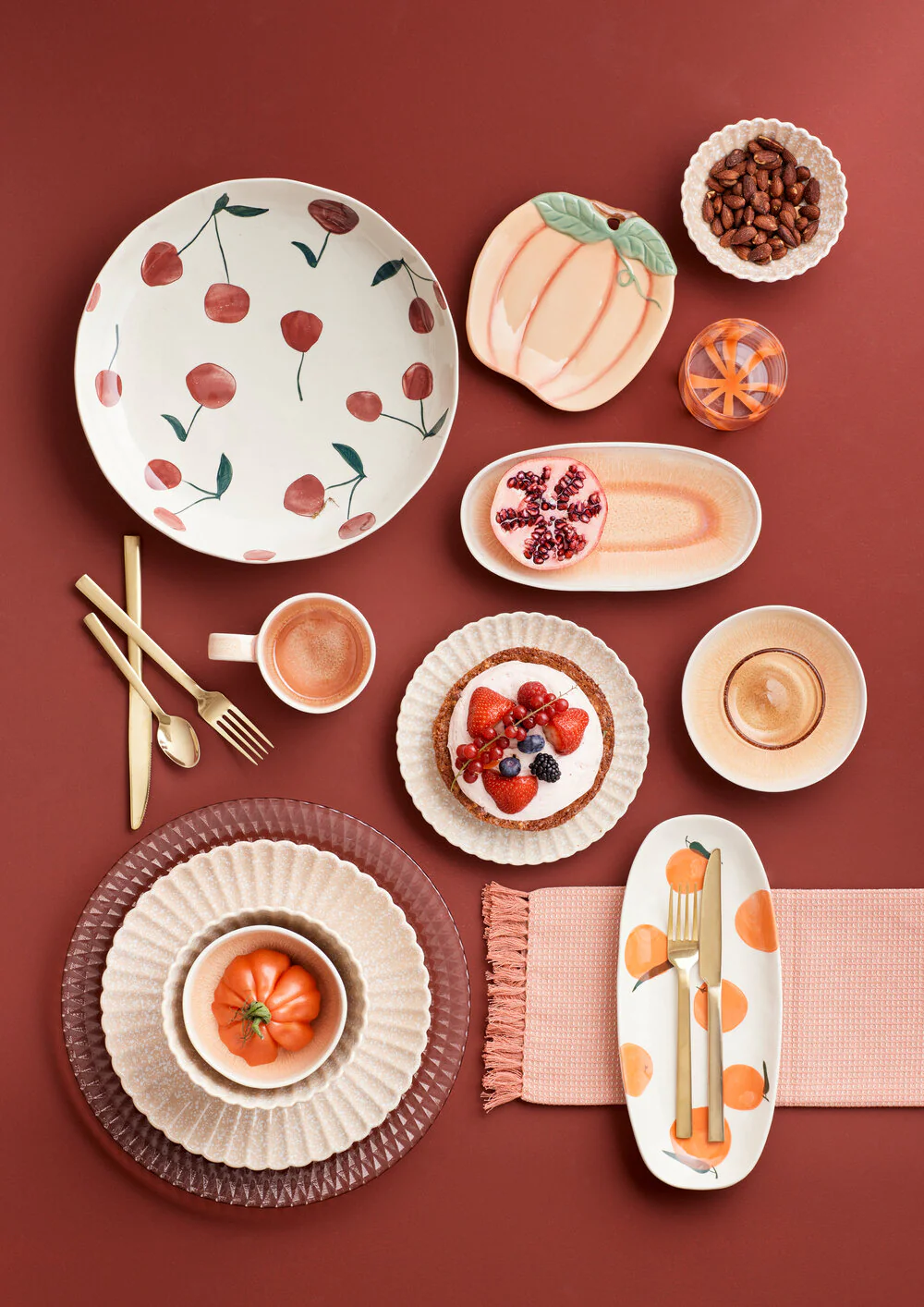 Bahne Interior  Spring oval tallerken - orange