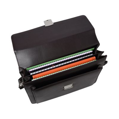 Oberthur Bradford - Cartable rigide 2 compartiments - marron - 29 x 38 x 13 cm