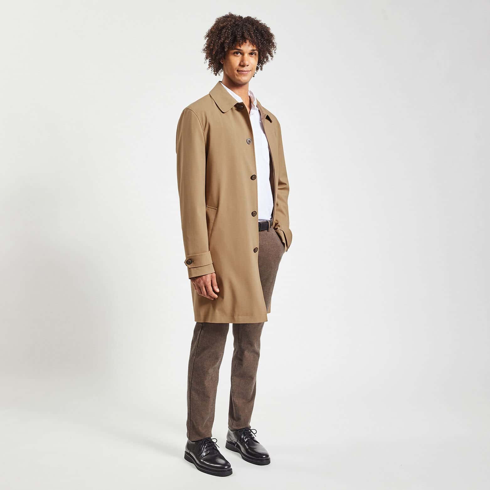 Trench col chemise avec doublure amovible Beige