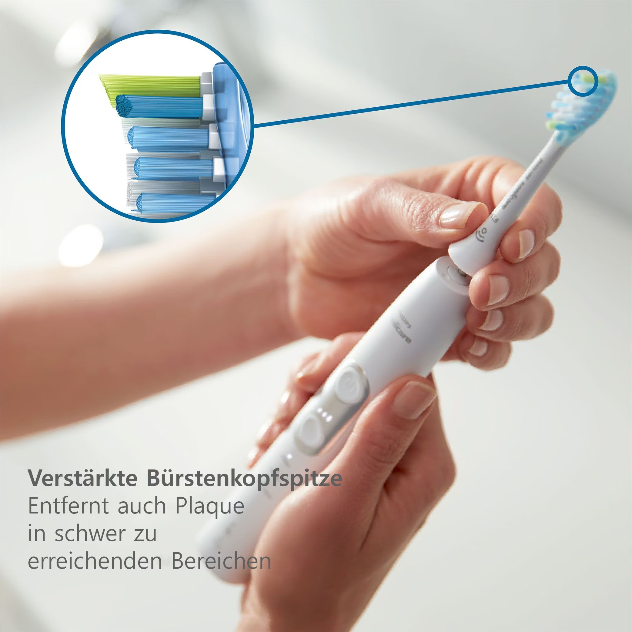 (4er Set) C3 Premium Plaque Defence Ersatz Zahnbürstenkopf für Philips Sonicare Elektrische Zahnbürsten (HX9044/33) - Schwarz
